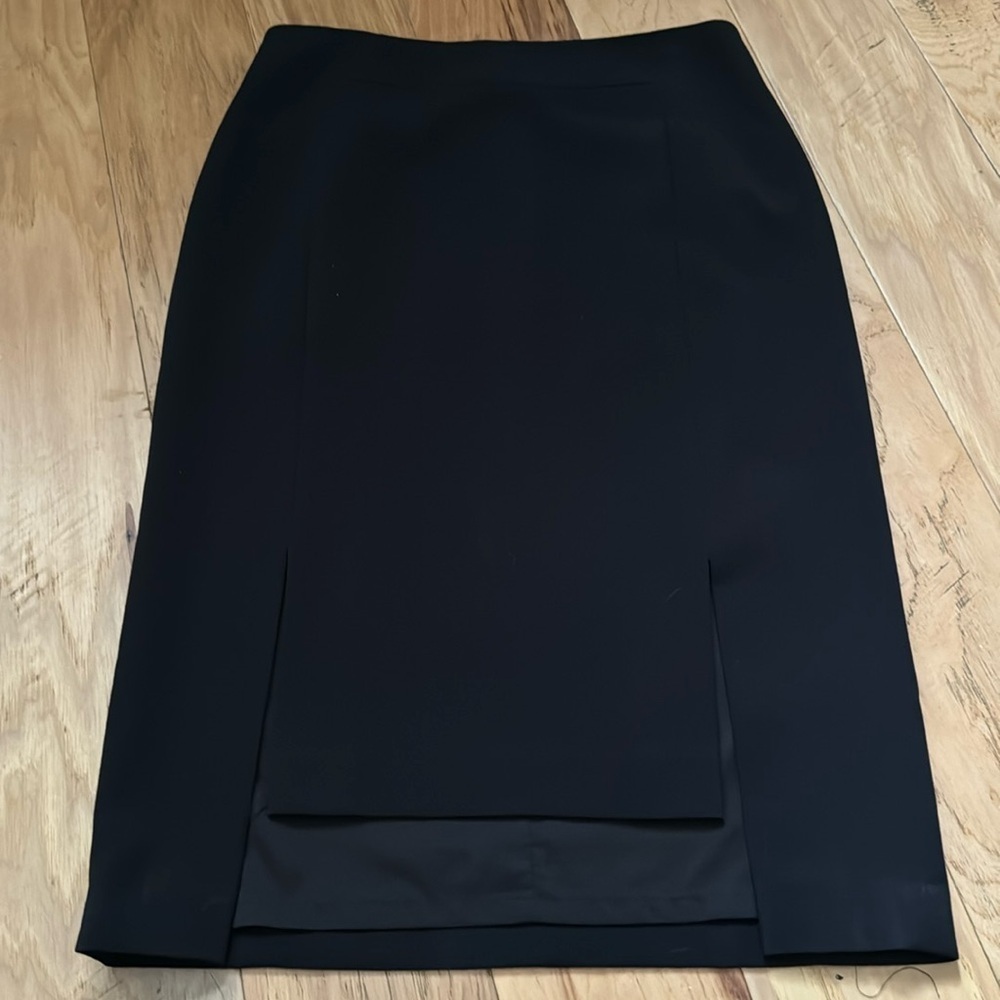 Halogen black Pencil‎ midi skirt Sz 6 career office minimalist